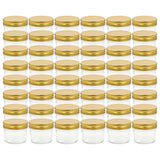 Glass Jam Jars with Gold Lid 48 pcs 110 ml 50796