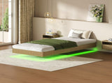Modern Floating Bed with Recessed Detailing & Headboard, Fitted with LED Ambient Lighting, Robust W5510P517483