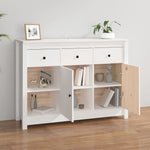 ZNTS Sideboard White 100x35x74 cm Solid Wood Pine 814555