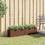 ZNTS Garden Planters with 2 Pots 2 pcs Brown 72x30x32 cm Poly Rattan 3210529