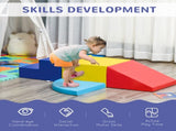 Soft Play 4-piece Climb and Crawl Foam Toddler Stairs and Ramp Colorful Children's Educational T3398P348562