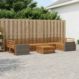 Outdoor Sofa Set 8 pcs Natural Solid Acacia Wood 3383157