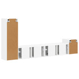 TV Cabinet Set Wall-mounted 3 pcs White Engineered Wood 3409015