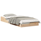 Bed Frame Brown 80 x 220 cm Solid Pine Wood 873409