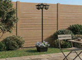 3-Head Lamp Post with Planter Black 32 x 32 x 188 cm 42042696