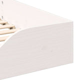 Bed Frame White 100 x 210 cm Solid Pine Wood 873407