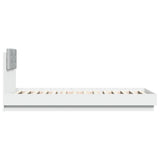 Bed Frame White Engineered wood, Plywood Single Bed 3210024