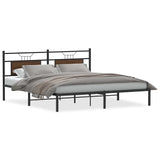 Bed Frame without Mattress Brown Oak 183x213 cm Engineered Wood 4106846