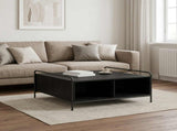 Coffee Table Black Oak 90 x 90 x 41 cm Engineered Wood 8013602