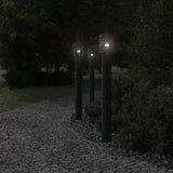 ZNTS Outdoor Floor Lamps 3pcs Black 110cm Stainless Steel 4006364