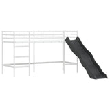 Kids'Loft Bed Frame with Slide White and Anthracite 42020782
