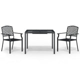 3 Piece Garden Dining Set Anthracite Steel 3187999
