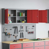 Tool Cabinet Set with Shelf 5 pcs Red Powder-Coated Steel 3321401