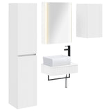 Bathroom Furniture Set 5 pcs White Engineered Wood and Glass 3407279