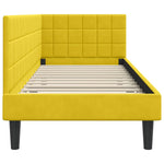 Corner Bed Frame with Headboard Yellow 80 x 200 cm Velvet 42016414