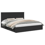 Storage Bed with Headboard Black 200 x 200 cm Engineered Wood 3409518
