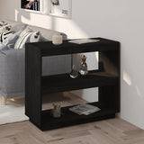 Book Cabinet Black 80x35x71 cm Solid Pinewood 810883