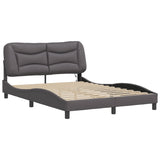 Bed Frame with LED without Mattress "Hvar" Grey 120x200 cm 3213923