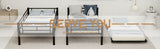 Black-layer wrought iron high and low bed with pull-out bed, reinforced metal bed frame for W3987P434161