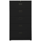 ZNTS Filing Cabinet Black 90x46x164 cm Steel 336300