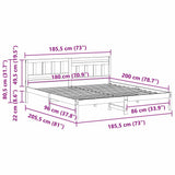 Bed Frame with Headboard Wax Brown 180 x 200 cm Solid Pine Wood 872223