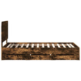 Bed Frame with Drawer Smoked Oak 90 x 200 cm Engineer Wood 3412634