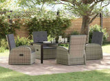 Garden Dining Set with Cushion 5 pcs Grey Poly Rattan 3379494