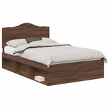 Bed Frame with Headboard Brown Oak 120 x 200 cm Solid Pine Wood 3413332