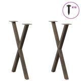 Dining Table Legs X-Shaped 2 pcs Natural Steel 50x cm Steel 4012911