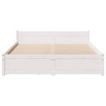 Bed Frame without Mattress White 150x200 cm King Size Solid Wood Pine 3301691