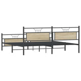 Metal Bed Frame without Mattress Sonoma Oak 193x201 cm 3325100