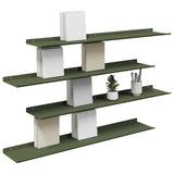 Floating Shelf 4 pcs Olive Green 100 x 18 x 2.5 cm Steel 8004053
