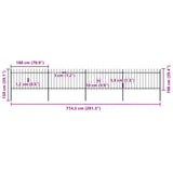 Garden Fence Steel Sturdy Rectangular Modern 277614