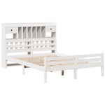Bookcase Bed without Mattress White 140x200cm Solid Wood Pine 3322264