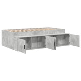Storage Bed Frame Concrete grey 75 x 190 cm Engineered wood 3335216