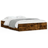 Bed Frame with Drawers without Mattress Smoked Oak 140x190 cm 3207305