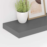 Floating Wall Shelves 4 pcs High Gloss Grey 60x23.5x3.8 cm MDF 323792