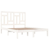 Bed Frame White Solid pine wood 140x200 cm Durable Bed Frame 3104544