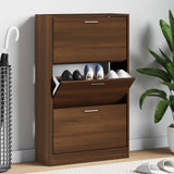Shoe Cabinet Brown Oak 63x24x103 cm Engineered Wood 342557