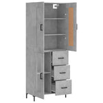 Highboard Concrete Grey 69.5x34x180 cm Engineered Wood 3199941