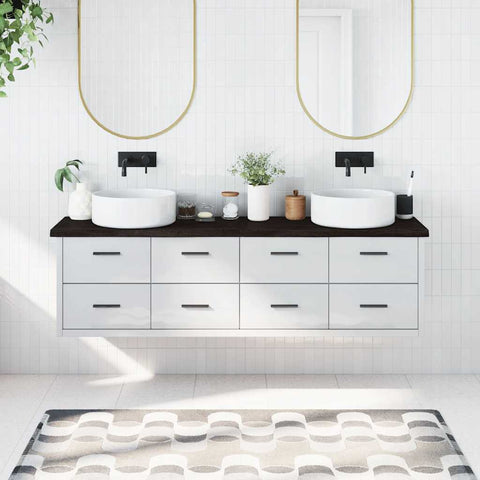 Bathroom Countertop Dark Brown 180x40x cm Treated Solid Wood 3156259