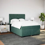Box Spring Bed with Mattress Dark Green 140x190 cm Velvet 3290915