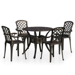 ZNTS 5 Piece Bistro Set Cast Aluminium Bronze 3070610