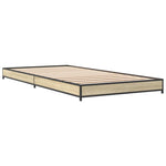 ZNTS Bed Frame Sonoma Oak 75x190 cm Small Single Engineered Wood and Metal 845187