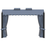 Gazebo with Curtains 3x4 m Anthracite Steel 48056
