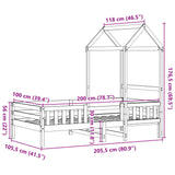 Bed Frame with Roof without Mattress White 100x200 cm 3282157