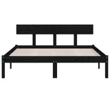 Bed Frame Black Solid pinewood King Durable Bed Frame 810156