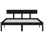 Bed Frame without Mattress Black Solid Wood Pine King Size 810156
