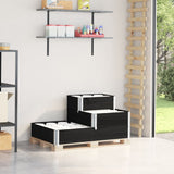 3-Tier Raised Bed Black 120x80 cm Solid Wood Pine 4010314