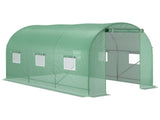 3.5 x 2m Walk-In Polytunnelhouse, with Steel Frame, PE Cover, Roll-Up Door and 6 Windows, T3398P314146